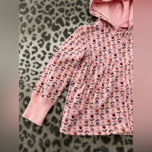 NWOT Sonoma Life + Style Floral Babydoll Full Zip Hoodie Top Pink Size 24 mos - Picture 3 of 16